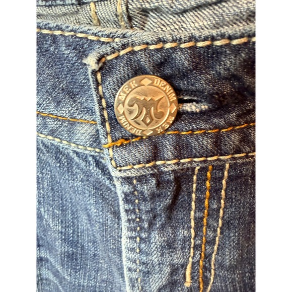 MEK Denim New Oaxaca Bootcut Jeans Women's Size 28/34 Blue Wash Distressed - Picture 5 of 12